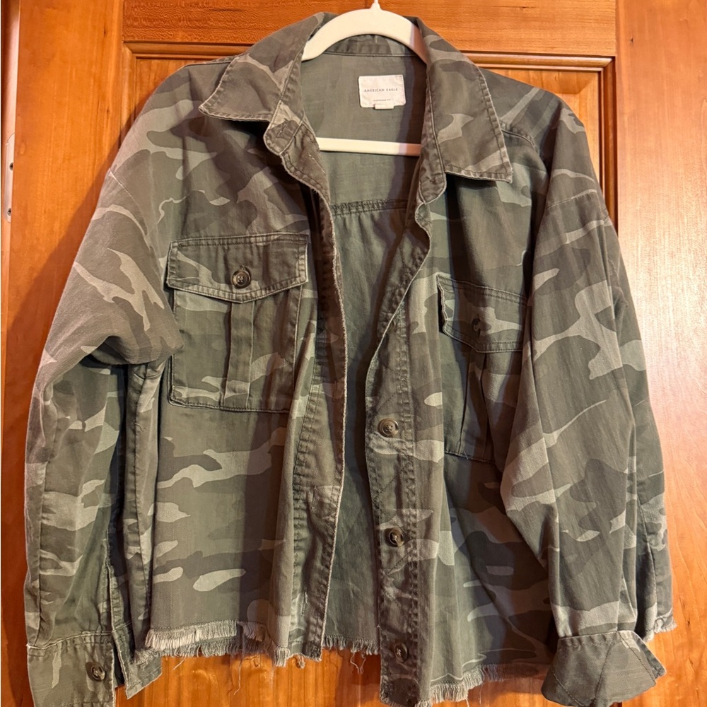 American Eagle Outfitters Camouflage Jean Jacket
